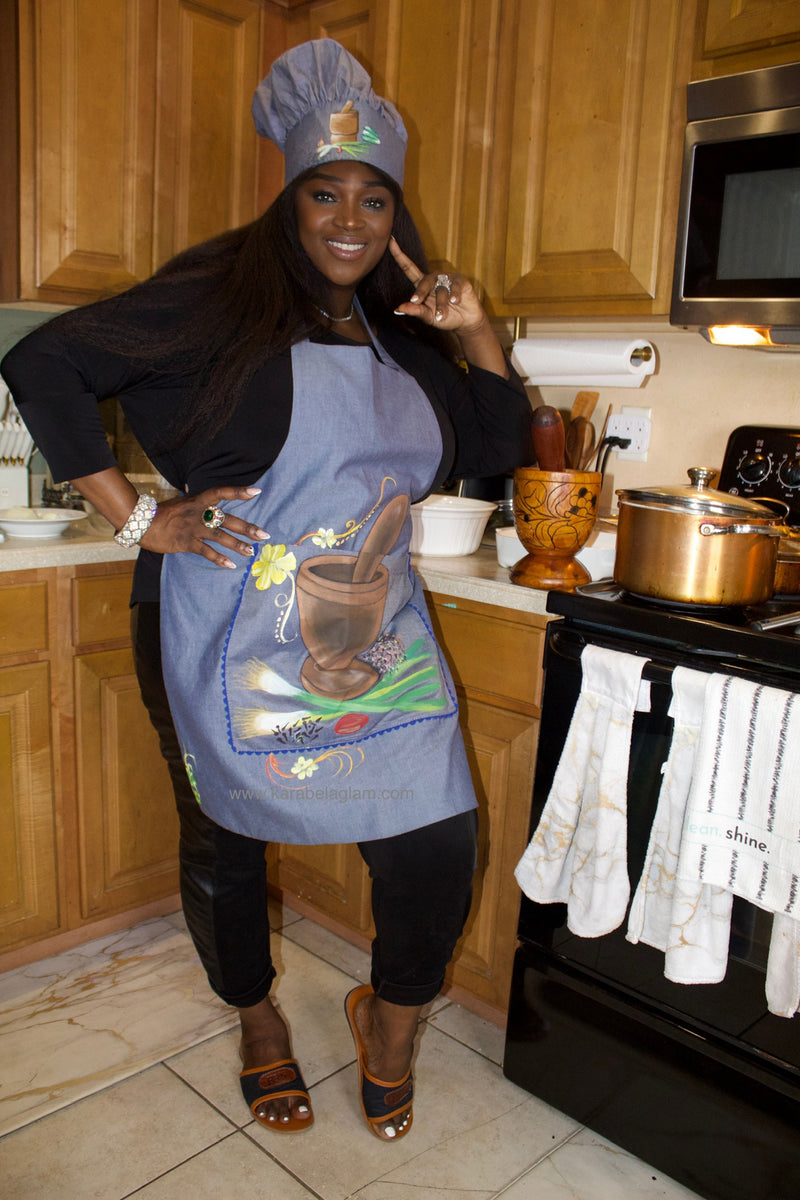 Hand-Painted Karabela Apron: PILON w/Chef Hat! – Karabelaglam